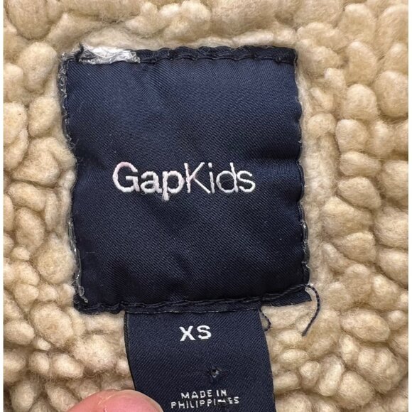 GapKids Sherpa-Lined Denim Jacket XS Blue - Picture 2 of 5
